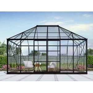 Dancover Orangeri/pavillon /havepavillon Glas 12m², 4,2x2,86x2,84m M/sokkel, Sort