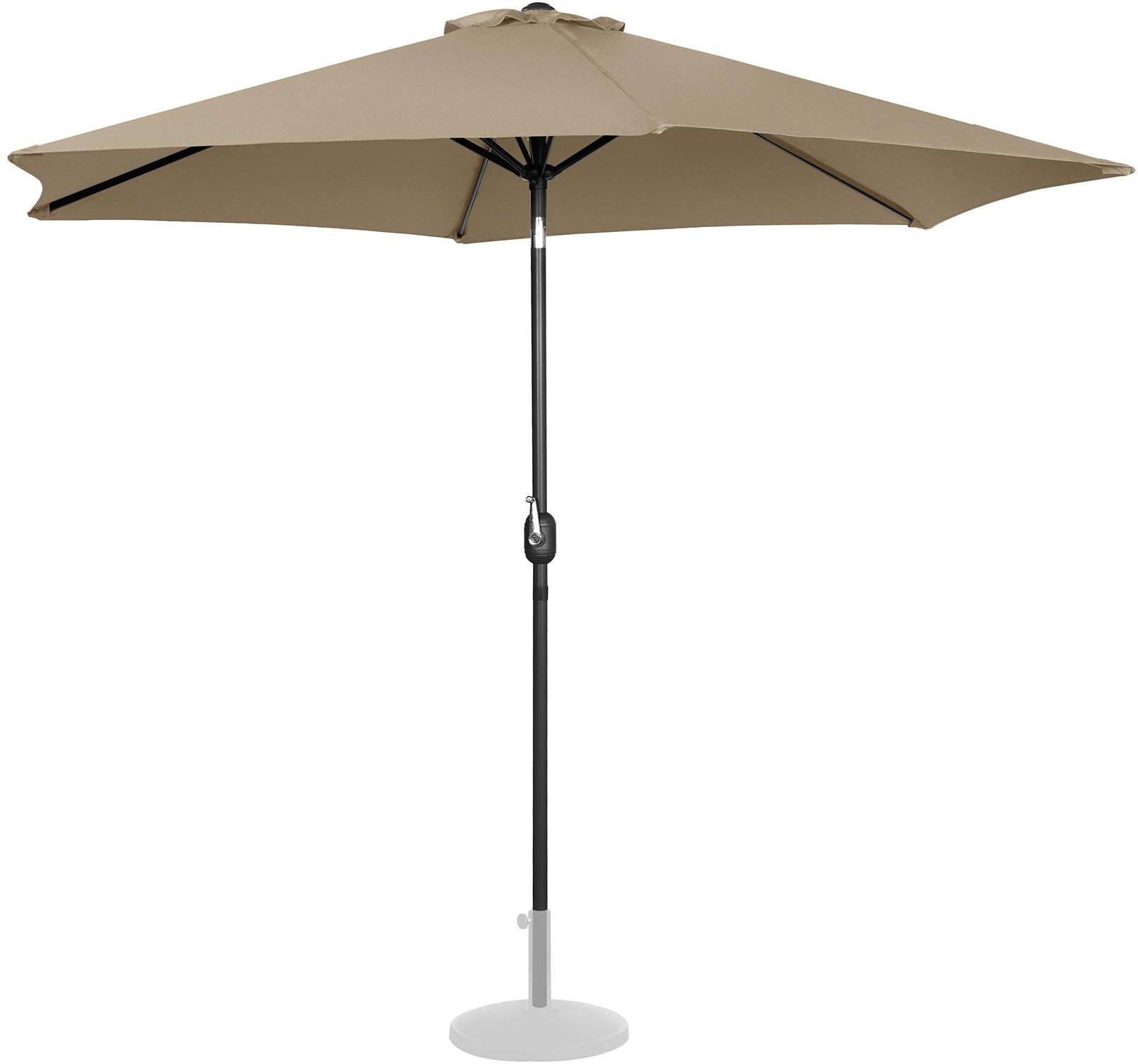 Uniprodo Parasol - taupe - sekskantet - 300 cm i diameter - knæk-position