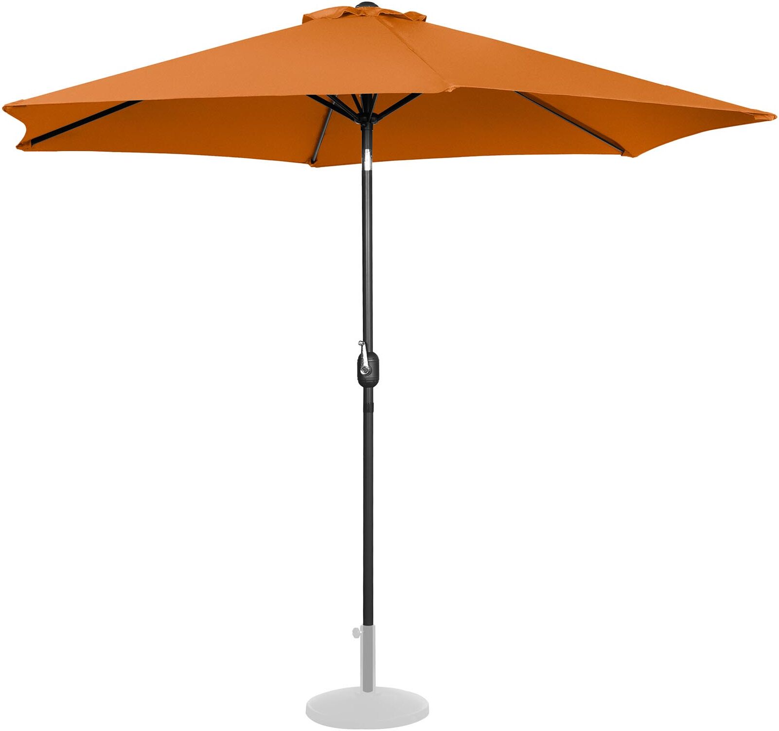 Uniprodo Parasol - orange - sekskantet - 300 cm i diameter - knæk-position