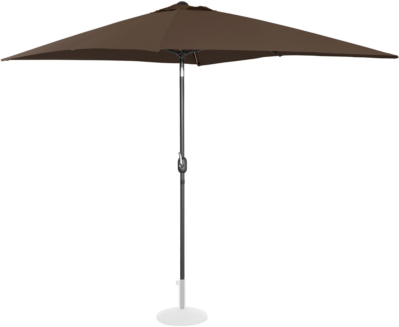 Uniprodo Parasol - brun - rektangulær - 200 x 300 cm - knæk-position