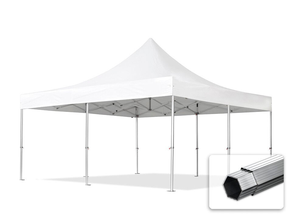 TOOLPORT Easy Up pavillon 5x5m Long-Life PVC 620 g/m² hvid 100 % vandtæt Faltzelt, Klappzelt hvid