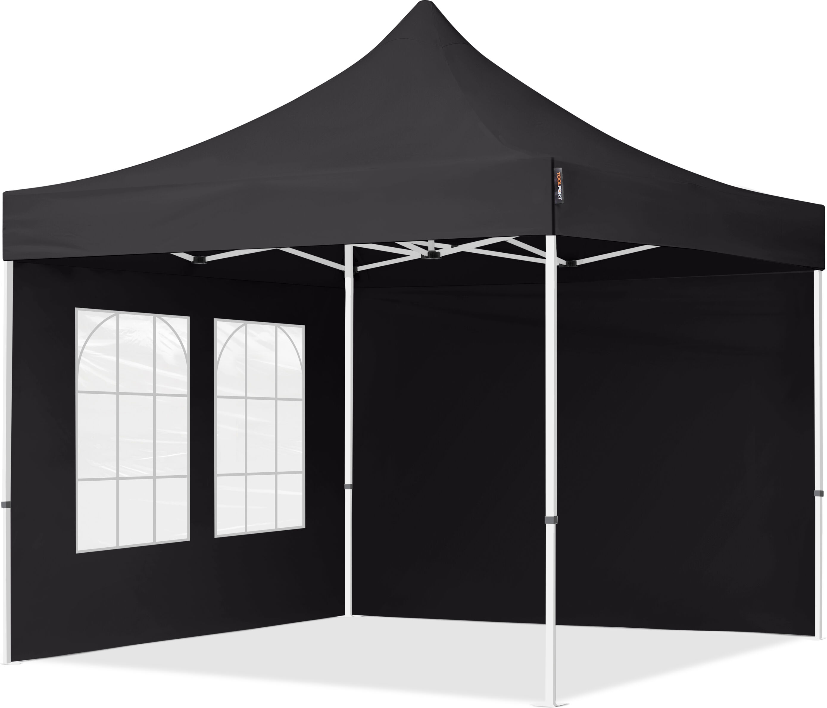 TOOLPORT Easy Up pavillon 3x3m Kvalitetspolyester 300 g/m² sort 100 % vandtæt Faltzelt, Klappzelt sort