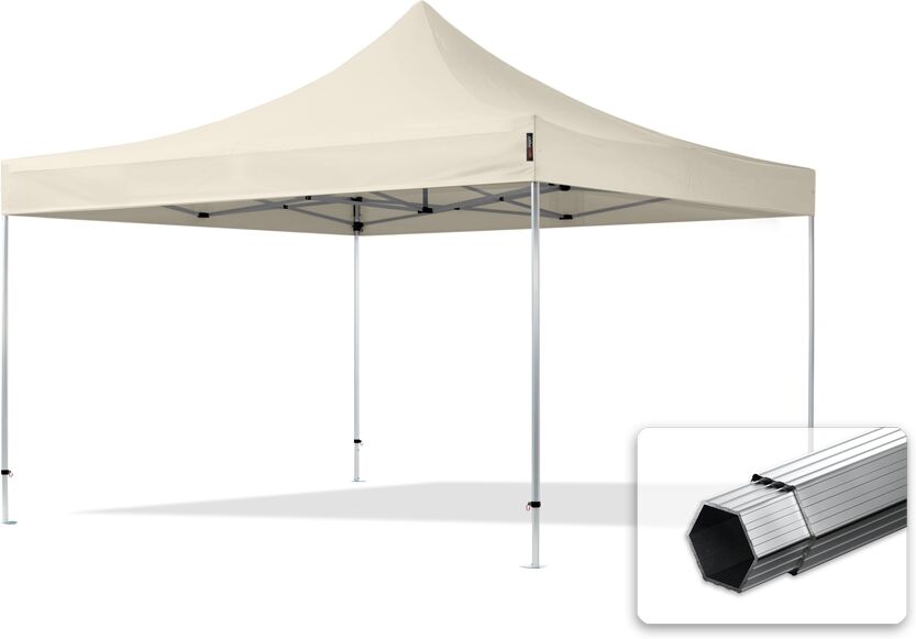 TOOLPORT Easy Up pavillon 4x4m Kvalitetspolyester 400 g/m² creme 100 % vandtæt Faltzelt, Klappzelt creme