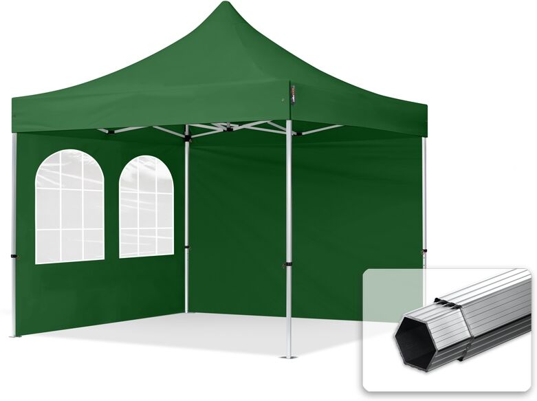 TOOLPORT Easy Up pavillon 3x3m Kvalitetspolyester 400 g/m² mørkegrøn 100 % vandtæt Faltzelt, Klappzelt mørkegrøn