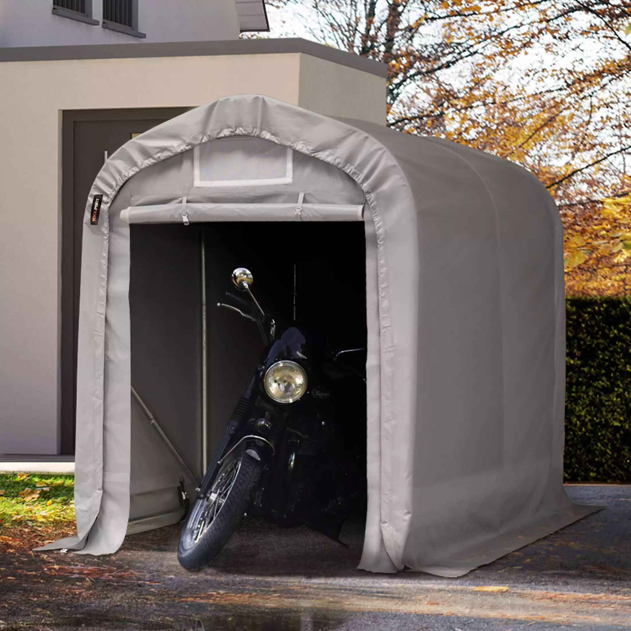 TOOLPORT Garagetelt 1,6x2,4m PVC 550 g/m² grå 100 % vandtæt Garagenzelt grå
