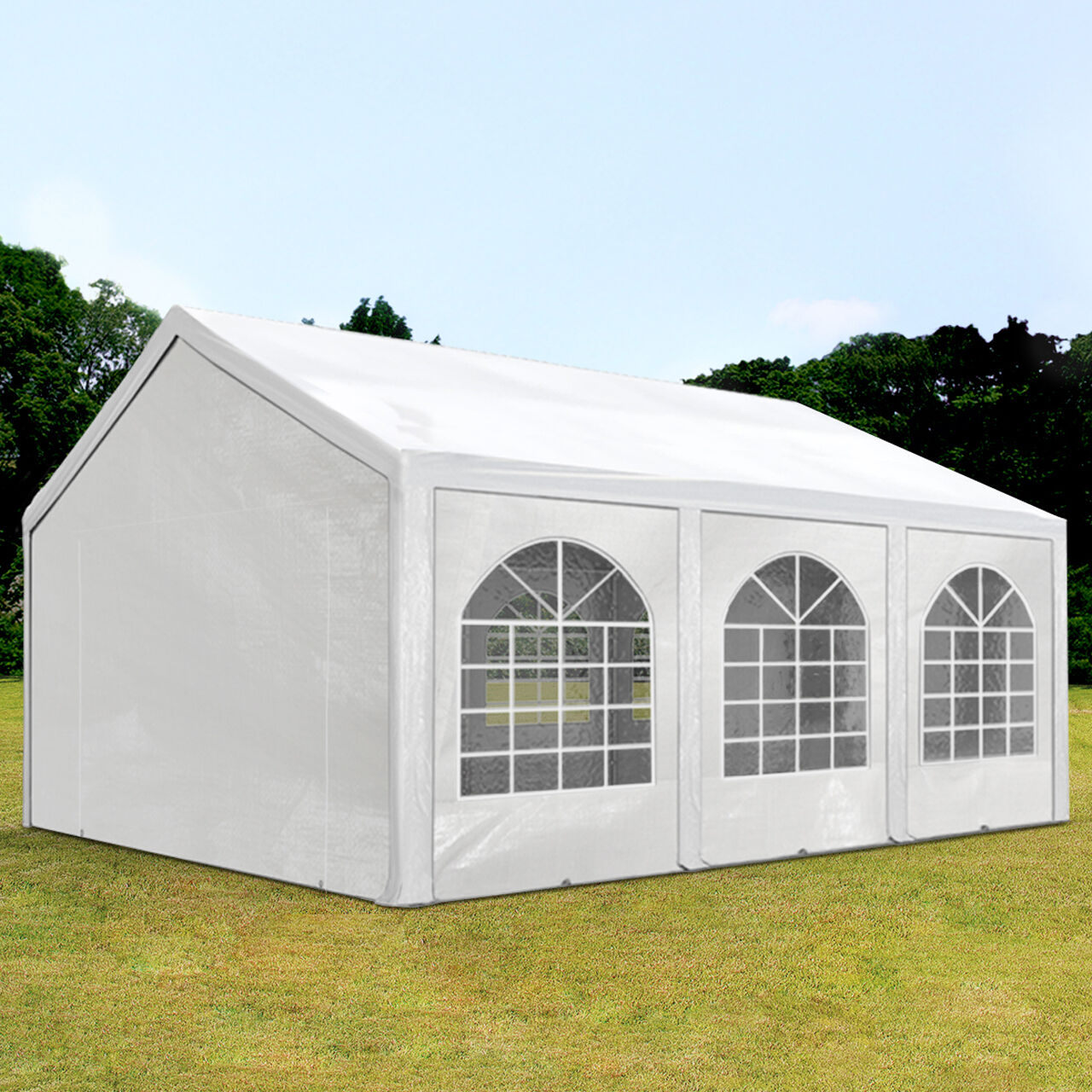 TOOLPORT Partytelt 3x6m PE 240g/m² hvid 100 % vandtæt Gartenzelt, Festzelt, Pavillon hvid