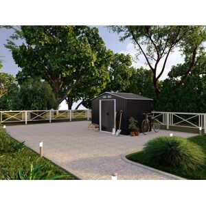 EXPERTLAND Caseta de jardín de acero galvanizado gris MANSO - 5,2 m²