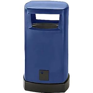 kaiserkraft Colector de residuos de plástico para exteriores, capacidad 80 l, A x H x P 530 x 950 x 530 mm, azul