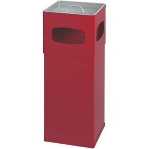 kaiserkraft Cenicero combinado, aluminio, capacidad 50 l, A x H x P 300 x 820 x 300 mm, rojo