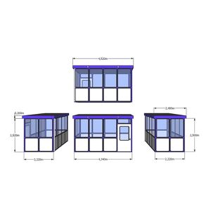 kaiserkraft Caseta multiusos, paneles de relleno con esquinas redondeadas, para exteriores, L x A 4340 x 2220 mm