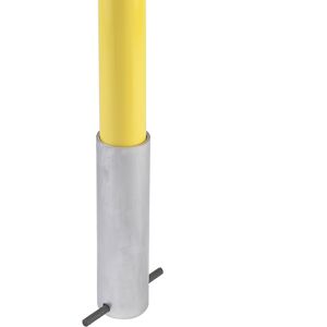 kaiserkraft Funda para suelo, para postes barrera, redondo, Ø 76 mm, galvanizado al horno, no se puede cerrar con llave