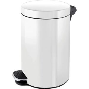 kaiserkraft Recipiente para residuos con pedal, capacidad 5 l, H x Ø 280 x 210 mm, blanco