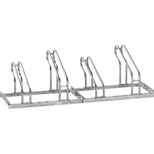 eurokraft pro Aparcamiento de bicicletas, arco de tubo de acero de 18 mm, colocación de la bicicleta por un lado, galvanizado al horno, 4 plazas