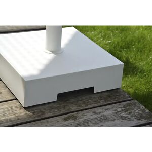 kaiserkraft Pie para sombrillas con rodillo, H x A x P 100 x 400 x 400 mm, para Ø del palo de 21 - 54 mm, blanco