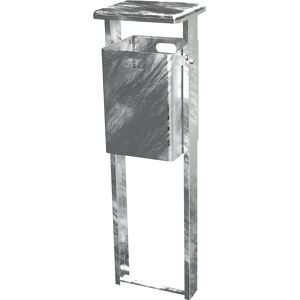 kaiserkraft Recipiente rectangular de residuos fijo para exteriores, galvanizado al horno, para encementar, capacidad 40 l