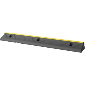 kaiserkraft Tope de rueda, resistente a la intemperie, L x A x H 1000 x 140 x 75 mm, amarillo y negro