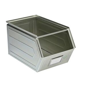 kaiserkraft Caja visualizable de chapa de acero, L x A x H 544 x 310 x 300 mm, con barra portante, galvanizado