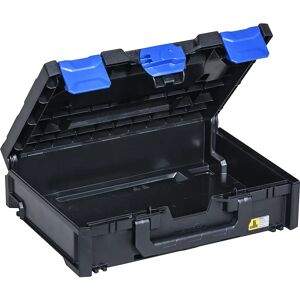 kaiserkraft Caja de transporte y almacenamiento, negro/azul, ABS, L x A x H exteriores 396 x 296 x 118 mm