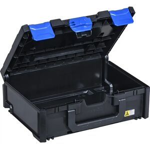 kaiserkraft Caja de transporte y almacenamiento, negro/azul, ABS, L x A x H exteriores 396 x 296 x 145 mm