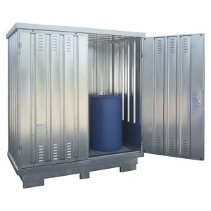 LaCont Contenedor almacén para sustancias contaminantes del agua, H x A x P exteriores 2385 x 2075 x 1075 mm, galvanizado