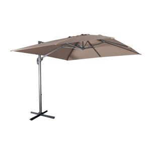 sweeek Sombrilla jardin, parasol excentrico cuadrado, marron, 300x300cm