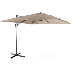 sweeek Sombrilla jardin, parasol excentrico cuadrado, beige, 300x300cm