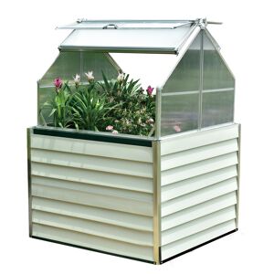 dcb garden Mini invernadero de jardín doble en acero galvanizado blanco