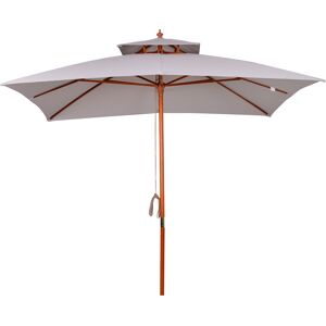 Outsunny Parasol de jardín color gris 300 x 300 x 297 cm