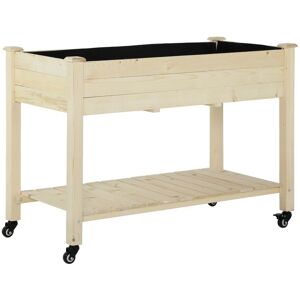 Outsunny Huerto urbano color madera 118 x 55 x 83 cm