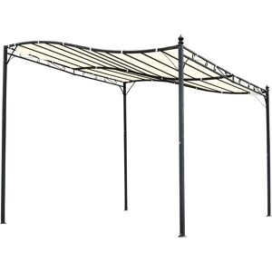 Outsunny Pérgola de jardín color beige 297 x 297 x 250 cm