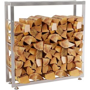 CLP Soporte para troncos de madera en acero inoxidable acero inoxidable