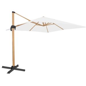 LolaHome Parasol de jardín excéntrico Tiber con manivela blanco de aluminio