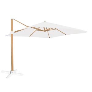 LolaHome Parasol de jardín excéntrico Tiber con manivela blanco de aluminio