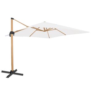 LolaHome Parasol de jardín excéntrico Tiber con manivela blanco de aluminio