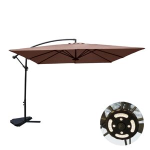 Concept Usine Parasol excéntrico con led de 3 x 3 m chocolate