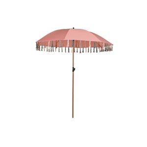 Fijalo Parasol con  flecos poliester acero coral 180x180x190cm