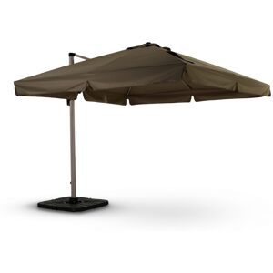 Defora Home Parasol suspendido imitación madera y tejido taupe 3x3