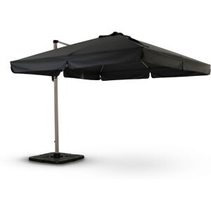 Defora Home Parasol suspendido imitación madera y tejido antracita 3x3