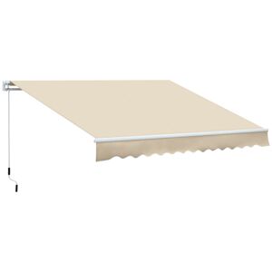 Outsunny Toldo manual retráctil color beige 350 x 250 cm