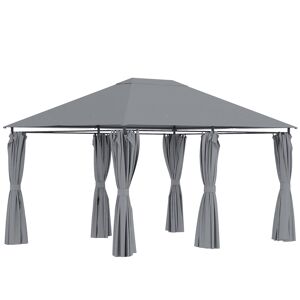 Outsunny Cenador de jardín color gris 398 x 272 x 192 cm