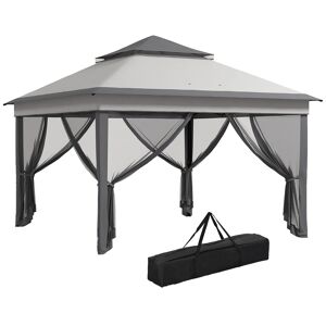 Outsunny Carpa plegable color gris 326 x 326 x 272 cm