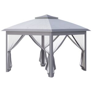 Outsunny Carpa plegable color gris 330 x 330 x 288 cm