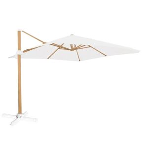 LOLAhome Parasol de jardín excéntrico Tiber con manivela blanco de aluminio de 300x400 cm