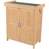 Outsunny Cobertizo de madera color madera 74 x 43 x 88cm