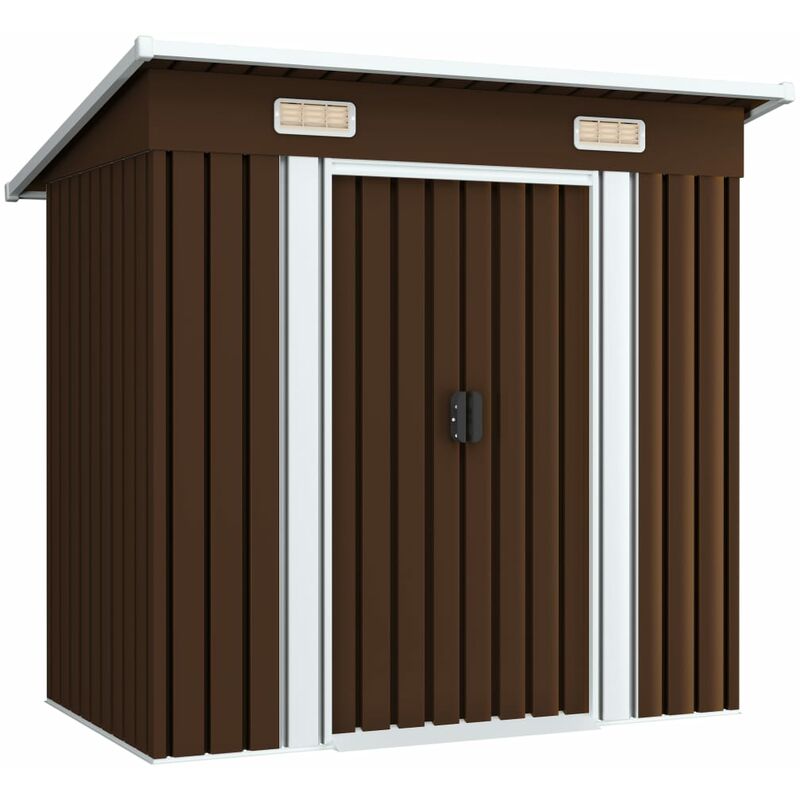 Youthup - Caseta de almacenamiento jardín acero marrón 194x121x181 cm