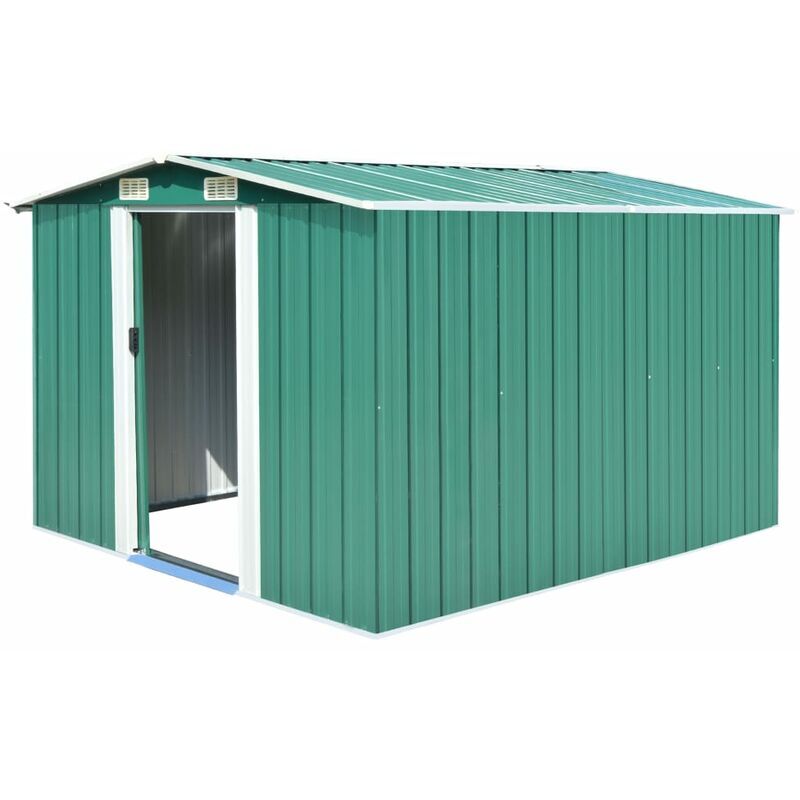 Asupermall - Caseta de jardin de metal verde 257x298x178 cm