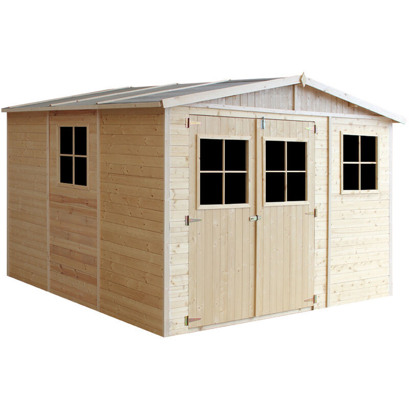 Timbela - Cobertizo de madera para jardín - 324x316cm/9m² Cobertizo de