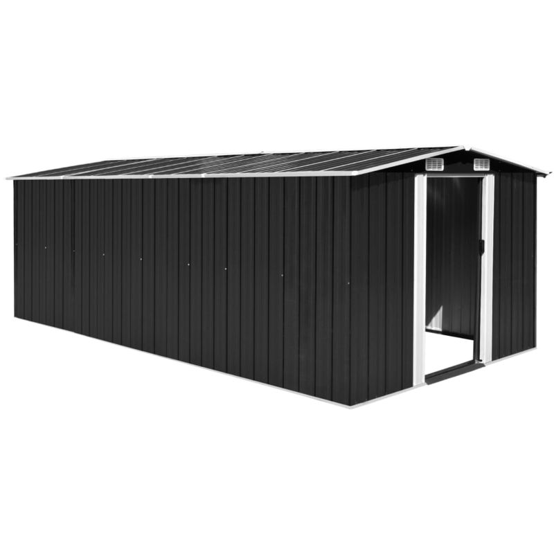 Hommoo Caseta de jardín de metal antracita 257x497x178 cm