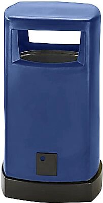 kaiserkraft Colector de residuos de plástico para exteriores, capacidad 80 l, A x H x P 530 x 950 x 530 mm, azul