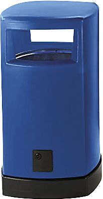 kaiserkraft Colector de residuos de plástico para exteriores, capacidad 120 l, A x H x P 580 x 1050 x 580 mm, azul